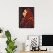 Portrait-Frau in Rot Poster (Heimbüro)