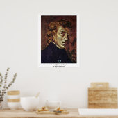 Portrait Frederic Chopin von Eugene Delacroix Poster (Küche)