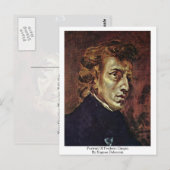 Portrait Frederic Chopin von Eugene Delacroix Postkarte (Vorne/Hinten)