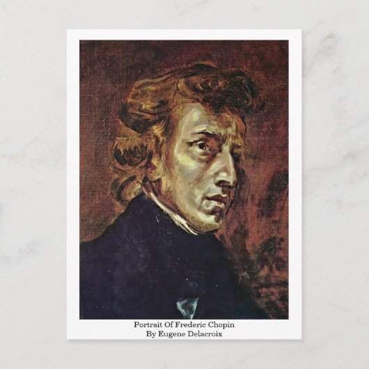 Portrait Frederic Chopin von Eugene Delacroix Postkarte (Vorderseite)