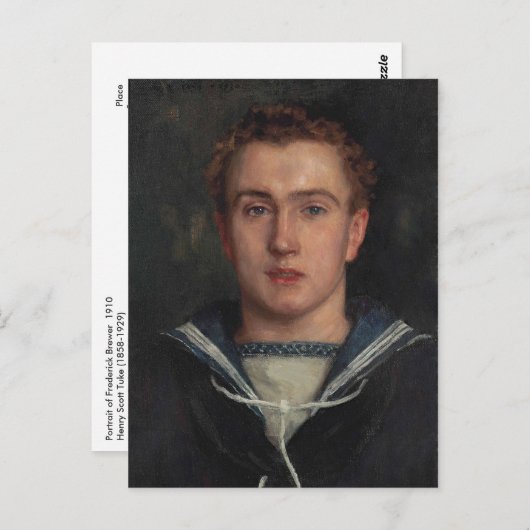 Portrait Frederick Brewer von Tuke Postkarte (Vorne/Hinten)