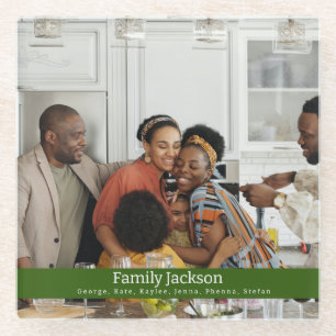 Portrait für benutzerdefinierte Familie Erinneru Glasuntersetzer