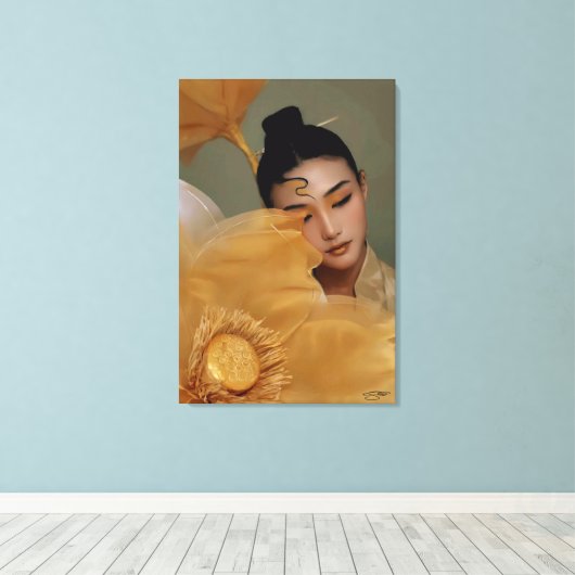 Portrait Geji GaiGai Chinese Dance Leinwanddruck (Insitu (Holzboden))