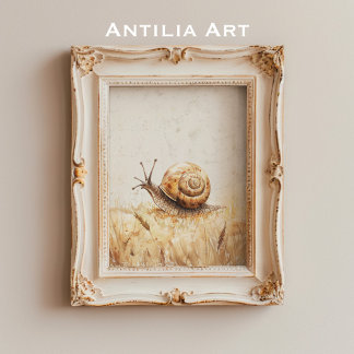 Portrait Gemälde Vintage Slug Mollusca Poster