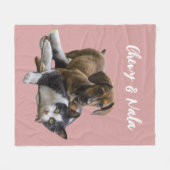 Portrait-Geschenk für benutzerdefinierte Haustiere Fleecedecke (Vorderseite (Horizontal))