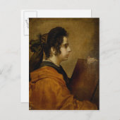 Portrait gilt als Juana Pacheco als Sibyl Postkarte (Vorne/Hinten)