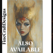 Portrait, Gold-Adresse, rote Lippen, BV3-Decoupage Seidenpapier