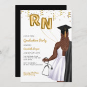 Portrait Graduation Party für Krankenpfleger Einladung (Vorne/Hinten)
