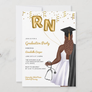 Portrait Graduation Party für Krankenpfleger Einladung