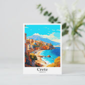 Portrait Griechenland Vintage Travel Postkarte (Stehend Vorderseite)