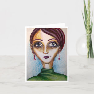 "Portrait" Grußkarte Dankeskarte