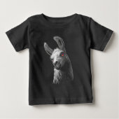 Portrait Head Niedlich Llama auf schwarzem Hinterg Baby T-shirt (Vorderseite)