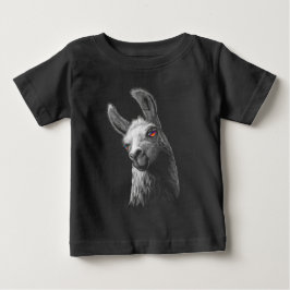 Portrait Head Niedlich Llama auf schwarzem Hinterg Baby T-shirt