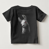 Portrait Head Niedlich Llama auf schwarzem Hinterg Baby T-shirt (Rückseite)
