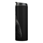 Portrait Head Niedlich Llama auf schwarzem Hinterg Thermosbecher (Nach rechts gedreht)