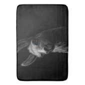 Portrait Head Niedlich Llama mit schwarzem Hinterg Badematte (Vorderseite Vertikal)