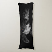 Portrait Head Niedlich Llama mit schwarzem Hinterg Seitenschläferkissen (Vorderseite Vertikal)