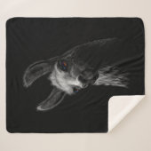 Portrait Head Niedlich Llama mit schwarzem Hinterg Sherpadecke (Vorderseite (Horizontal))