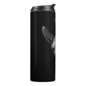 Portrait Head Niedlich Llama mit schwarzem Hinterg Thermosbecher (Nach links gedreht)