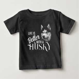 Portrait Head Siberischer Husky mit blauen Augen Baby T-shirt