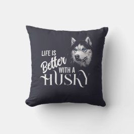 Portrait Head Siberischer Husky mit blauen Augen Kissen