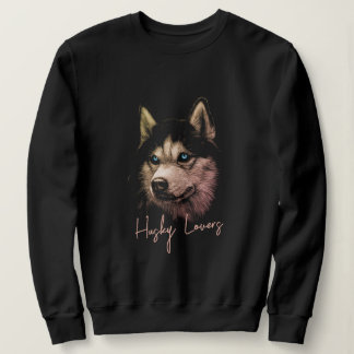 Portrait Head Siberischer Husky mit blauen Augen Sweatshirt