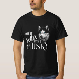 Portrait Head Siberischer Husky mit blauen Augen T-Shirt