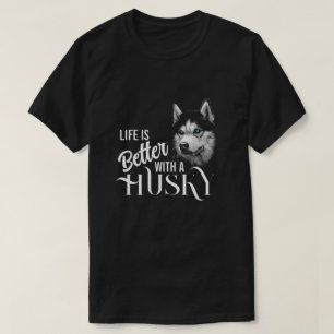 Portrait Head Siberischer Husky mit blauen Augen T-Shirt