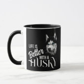 Portrait Head Siberischer Husky mit blauen Augen Tasse (Links)