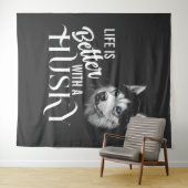 Portrait Head Siberischer Husky mit blauen Augen Wandteppich (Beispiel (Horizontal))