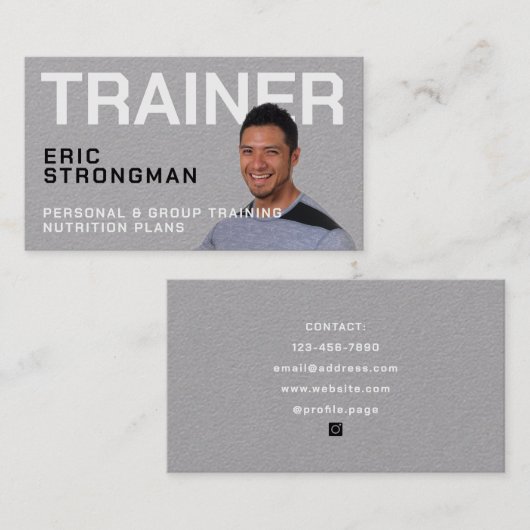 Portrait Image Personal Trainer Visitenkarte (Vorne/Hinten)