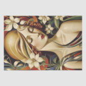 Portrait in Art Deco - Orange - Decoupage - Seidenpapier (Vorderseite)