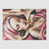 Portrait in Art Deco - Rosa - Decoupage - Seidenpapier (Vorderseite)