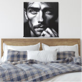 Portrait in Graphit: Der Silent Storyteller Leinwanddruck (Insitu (Schlafzimmer))
