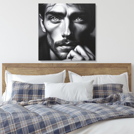 Portrait in Graphit: Der Silent Storyteller Leinwanddruck (Insitu (Schlafzimmer))