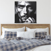 Portrait in Graphit: Der Silent Storyteller Leinwanddruck (Insitu (Schlafzimmer))