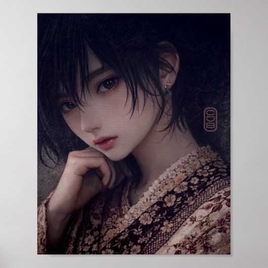 Portrait in Patterns Print Poster (Vorne)