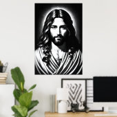 Portrait Jesu Christi | AI Art Poster (Heimbüro)
