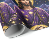 Portrait Jesu Christi Weihnachten Geschenkpapier (Rolleneckpunkt)