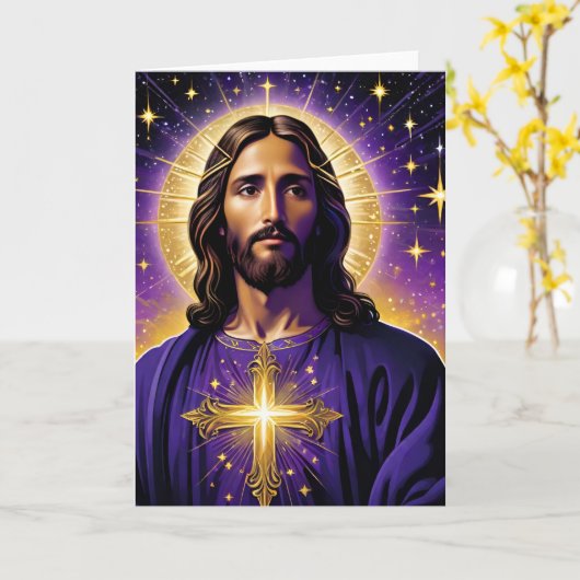 Portrait Jesu Christi Weihnachten Karte (Gelbe Blume)