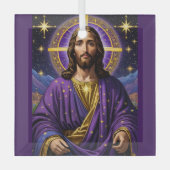 Portrait Jesu Christi Weihnachten Ornament Aus Glas (Vorderseite)