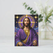 Portrait Jesu Christi Weihnachten Postkarte (Stehend Vorderseite)