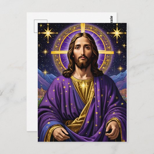 Portrait Jesu Christi Weihnachten Postkarte (Vorne/Hinten)