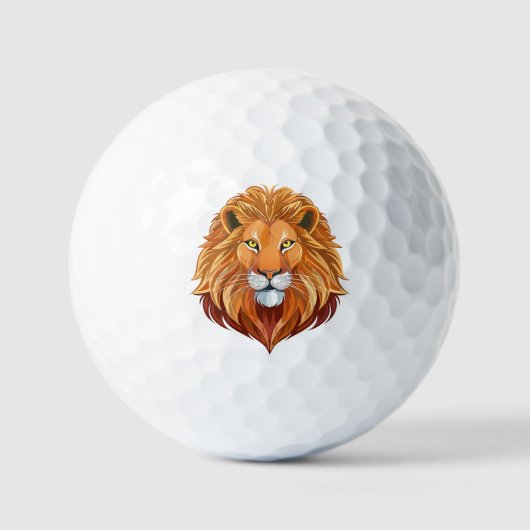 Portrait lion head front view golfball (Vorderseite)