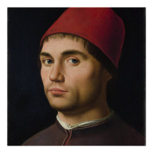 Portrait Man Antonello Messina Malerei Art vintag Poster