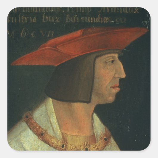 Portrait Maximillian I Quadratischer Aufkleber (Vorderseite)
