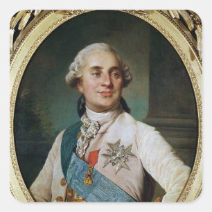 Portrait Medallion von Louis XVI 1775 Quadratischer Aufkleber