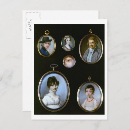 Portrait Miniaturen von LtoR und TtoB: Sir Thoma Postkarte (Vorne/Hinten)