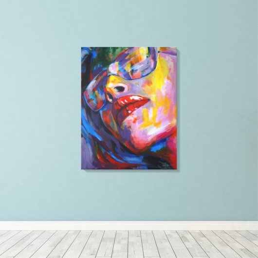 Portrait mit Brille Leinwanddruck (Insitu (Holzboden))