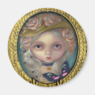 "Portrait mit einem Flower Hat"-Magnet Magnet